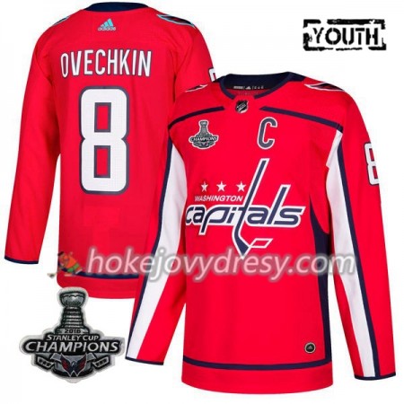 Dětské Hokejový Dres Washington Capitals Alex Ovechkin 8 2018 Stanley Cup Champions Adidas Červená Authentic